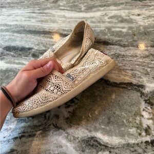 BOBS from Skechers Cream Crochet Flats